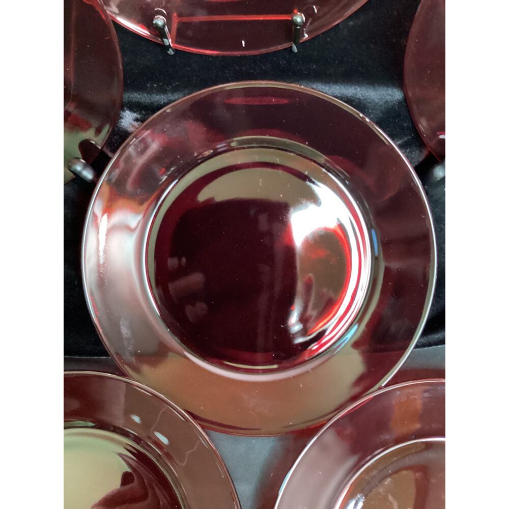 Ruby Red Glass Dessert/ Salad Plates - Picture 4 of 5